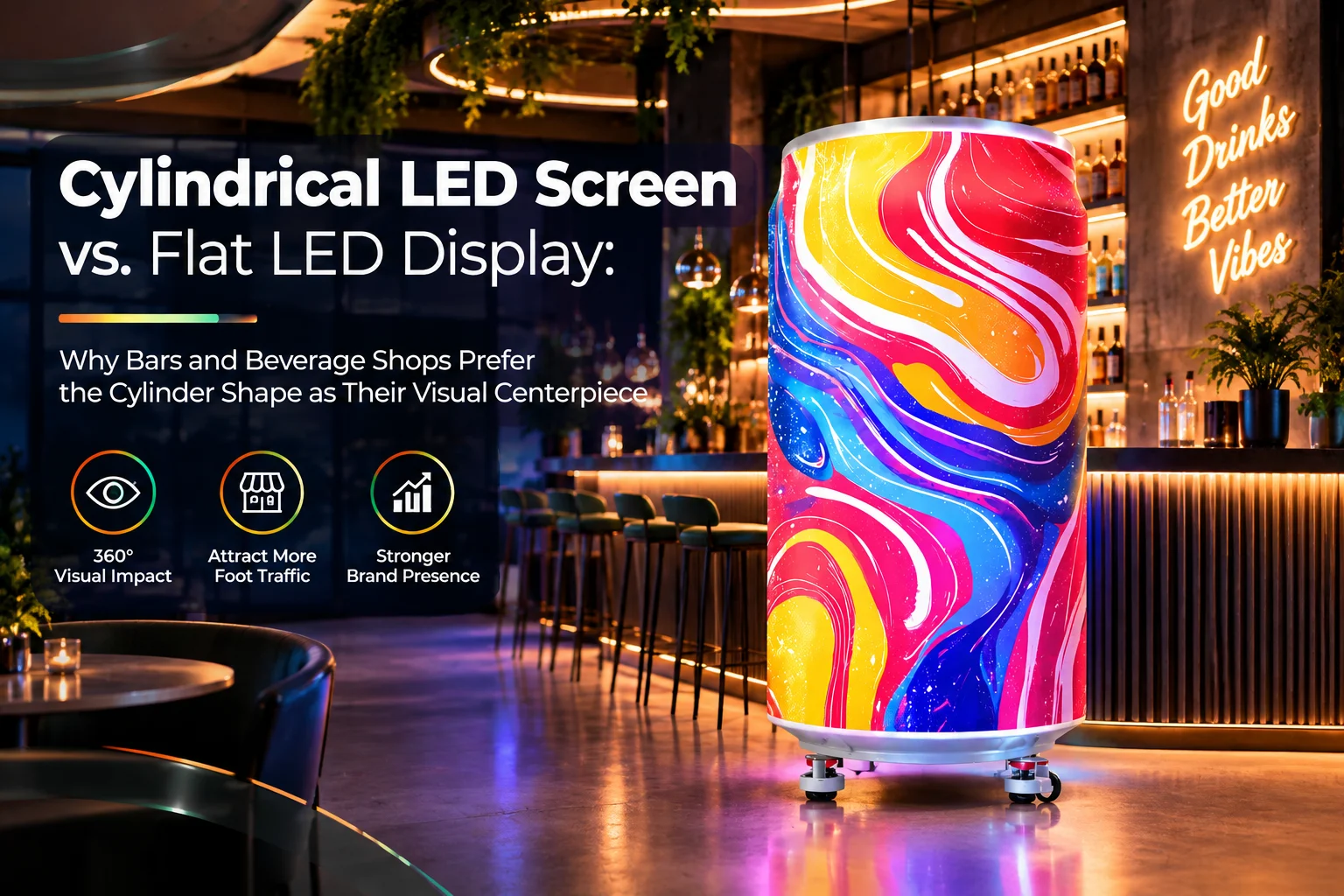 Cylindrical LED Screens vs Flat LED Displays